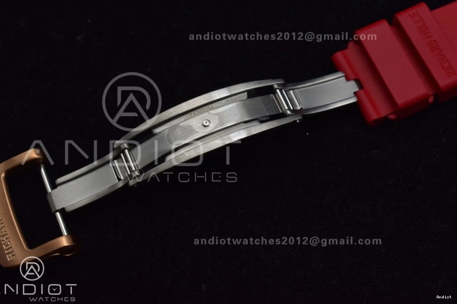 Best on KVF Chrono Rubber Crystal V2 Red Strap 1:1 NTPT Lotus Edition Dial RM011 A7750 1130